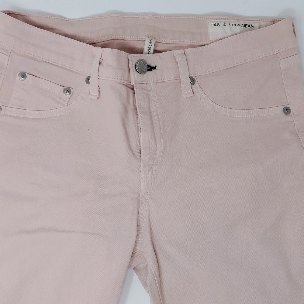 Rag & Bone Zipper Capri Light Pink Skinny Jeans 29